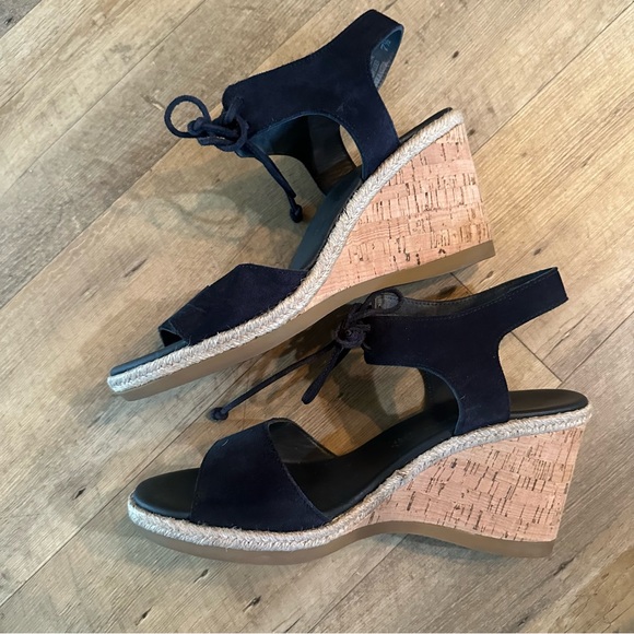 Paul Green Melissa Cork Suede Wedges - Picture 3 of 9